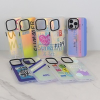 Logo personnalisé DIY photo arc-en-ciel dégradé laser coque de téléphone pour iphone 16 15 16 11 12 13 14 pro max