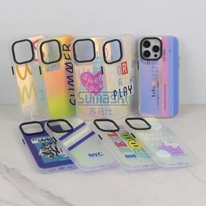 Logo <span class=keywords><strong>personnalisé</strong></span> DIY <span class=keywords><strong>photo</strong></span> arc-en-ciel dégradé laser <span class=keywords><strong>coque</strong></span> de téléphone pour iphone 16 15 16 11 12 13 14 pro max - Product Image 2