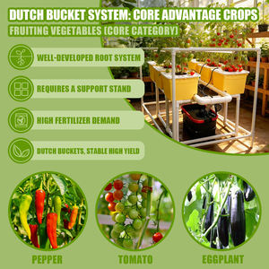 Kits complets de systèmes hydroponiques Dutch Bucket avec pompe, pots de culture en plastique haute rigidité, garantie 1 an <span class=keywords><strong>pour</strong></span> la culture de tomates - Product Image 1