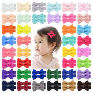 Barrettes à <span class=keywords><strong>cheveux</strong></span> <span class=keywords><strong>pour</strong></span> bébés, avec ruban gros-grain, 2 pouces, barrettes entièrement doublées - Product Image 2