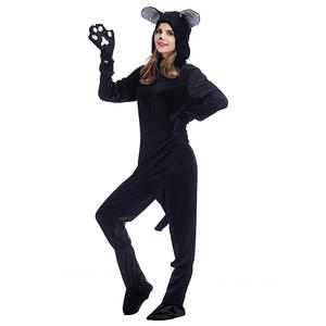 <span class=keywords><strong>Costume</strong></span> de combinaison de chat noir d'Halloween unisexe, <span class=keywords><strong>costume</strong></span> de cosplay de personnage de télévision pour adultes et garçons, déguisement pour carnaval - Product Image 3
