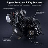 Ensemble Moteur de Quad/Moto ATV 125cc à Démarrage Électrique, Embrayage Automatique, 3 Vitesses Avant et 1 Marche Arrière, Commande Personnalisée