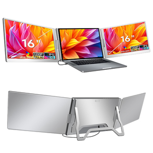 Portable Triple <b>Monitor</b> 16 Inch Laptop Screen Extender One Cable for 2 Displays Dual Screen Extender for Laptops - Product Image 1