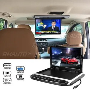 Moniteur rabattable pour voiture de 10,2 pouces, écran TFT LCD, écrans larges, TV, DC 12V, montage sur toit de voiture, écran HD pour voiture, fente pour carte TF - Product Image 1
