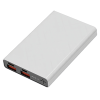 Vente en gros d'usine, mini batterie externe portable mince 5000mAh, impression de logo OEM, batterie externe mince 2.4A, 10000mAh, 20000mAh