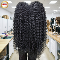 Perruques Lace Front sans colle en cheveux humains vierges bruts, style Water Wave, prêtes à porter, avec dentelle HD, 30 pouces, bouclées