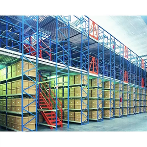 Système de rayonnage en acier Q235 pour <span class=keywords><strong>mezzanine</strong></span>, plateforme métallique robuste, rayonnage de stockage en <span class=keywords><strong>mezzanine</strong></span> avec escalier et garde-corps - Product Image 1