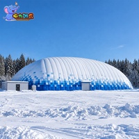 Bâtiment de stockage à membrane PVDF soutenu par l'air pour les projets de logistique, de stockage de marchandises industrielles et de stockage commercial