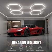 Lampes murales LED en nid d'abeille personnalisées 6500K pour garage, detailing automobile, salon de coiffure - Blanc froid portable pour atelier