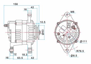 Máy phát điện 14V/50A cho xe 219010, 31400a-78b02, 31400a-78b04, 31400a78b02, 31400a78b04, 31400a78b04000 - Product Image 2