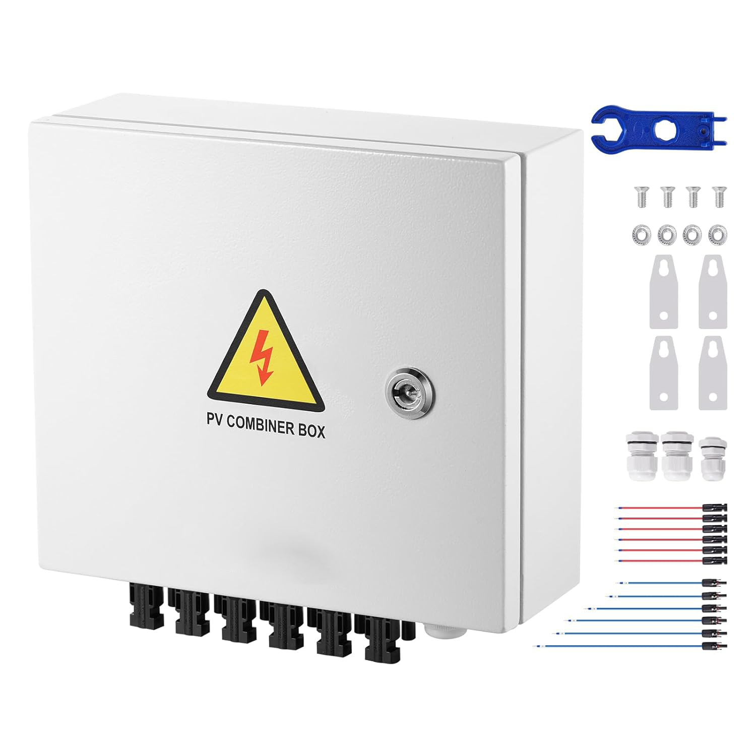 EmperySolar Monocrystalline Silicon PV Solar Combiner Box Metal Construction 15A Fuse 125A Circuit Breaker for On/Off Systems · image 2