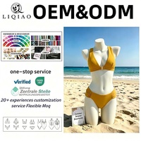 Bikini OEM ODM à col en V avec boucle sur le devant, tissu OEKO TEX, maillot de bain personnalisé pour femmes, été, plage