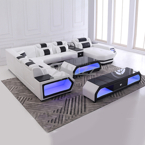 Popular Home Furniture Functional Smart Living Room Leather Sectional LED <strong>Sofa</strong> for Villa - Product Image 5