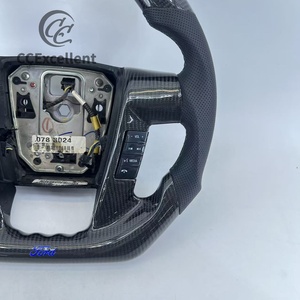 Volant en cuir et fibre de carbone personnalisé pour <span class=keywords><strong>Ford</strong></span> F150 <span class=keywords><strong>F</strong></span>-<span class=keywords><strong>150</strong></span> <span class=keywords><strong>Raptor</strong></span> <span class=keywords><strong>SVT</strong></span> Shelby 2009-2014, en stock - Product Image 4