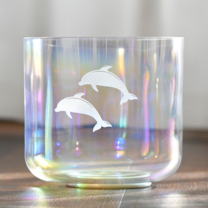 Bol chantant en quartz Jinfang haute pureté, instrument de thérapie musicale personnalisé Dolphin, cristal Chakra - Product Image 6