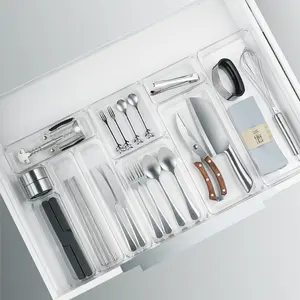 Vacane Drawer Organizer Tray Hochwertige transparente Küchen schublade Aufbewahrung sbox Sets Spice Knife Organizer 3x6"