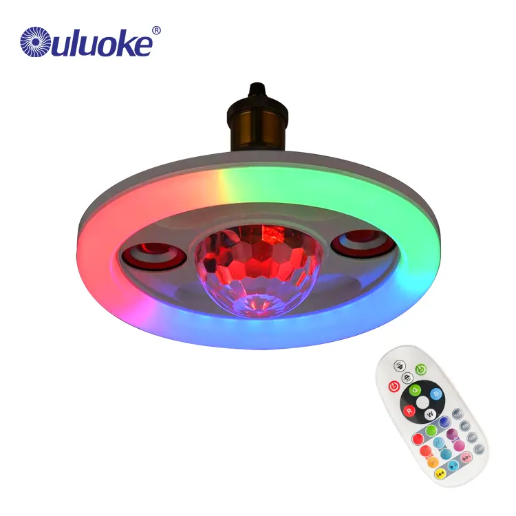 Smart Ceiling Lamp Music Party Led Wireless Speaker 36w Rgb Color Changing Remote Control Light Bulb