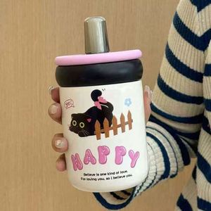 316 Stainless Steel Insulated Water Bottle Pop-Up Lid Portable Thermal Bottle <b>Large</b> Capacity Food Grade Travel Mug - Product Image 3