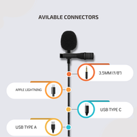 Panvotech Youtube Interview d'enregistrement vidéo Youtuber Vlogging Clip On Lavalier Lapel Microphone