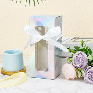 Custom Kerst Tumbler <span class=keywords><strong>Box</strong></span> Wijn Verpakking Fles Cadeau Papieren Dozen Met Transparant Venster - Product Image 3