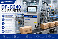 Mesin Cetak Inkjet Otomatis Kontinu DF-C240 Mesin Pengkodean Industri Kecepatan Tinggi Layar Sentuh untuk Kemasan Plastik Kantong Film