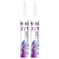 Scellant silicone neutre transparent anti-moisissure Gufeng771, résistant aux intempéries, pour salle de bain, toilettes, verre, fenêtre, 300 ml