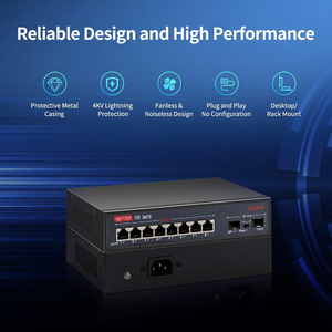 IEEE802.3 AF a Gigabit 8 Port PoE Switch con 2 porte in fibra SFP 130W alimentatore per il sistema di sicurezza del CCTV industriale - Product Image 5