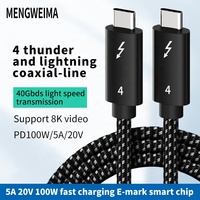 Cable de Datos Thunderbolt 4 USB4 40Gbps 8K USB-C 5A con Carga Rápida PD240W y Trenzado de Nailon para Macbook y Cámara