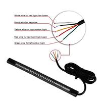 Barre de feux arrière flexible pour moto à 48 LED, clignotant, feu stop arrière, ampoule de frein, 12V 2835 3014 SMD, double couleur