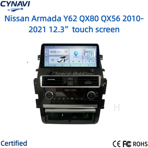 หน้าจอปรับแต่งได้ขนาด 12.3 นิ้ว สำหรับเครื่องนำทาง GPS แนวตั้งแบบ -Style ระบบ Android 14 DSP Wireless CarPlay <span class=keywords><strong>Safari</strong></span> Patrol Y62 QX80 QX56 ปี 2010-2021 - Product Image 1