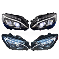 Phare LED géométrique haut de gamme 12V pour Mercedes-Benz Classe C W205, nouvelle installation universelle, couleur 6000K, 60W, 6000 lm