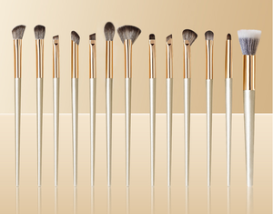 Nuevos productos 5 estrellas Comentarios 14 piezas Juego de brochas de maquillaje de neón Muestra gratis Logotipo personalizado Sin logotipo Pinceles de maquillaje coloridos - Product Image 2