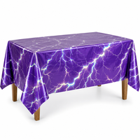 Nappe rectangulaire jetable en PEVA violet éclatant, imperméable, pour pique-nique de Pâques, jardin et repas en extérieur