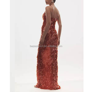 Ventes en gros de vêtements haut de gamme, usine OEM/ODM, boutiques de luxe, robe maxi à sequins, décolleté plongeant, robe longue pour femmes - Product Image 3