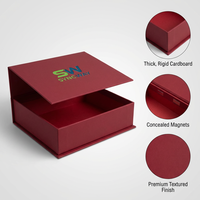 Boîte cadeau en papier rigide de luxe avec logo personnalisé, couleur marron, finition mate, fermeture magnétique à rabat, pour produits haut de gamme