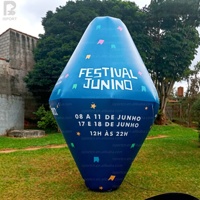 Lanterne en papier gonflable géante de 3 m avec logo personnalisé, lanterne conique pour festival, décoration de festival/événement/fête/parade