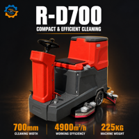 Mesin Pembersih Lantai ROD Professional Ride-On 700mm 4900m2/jam 350mm Twin Brush untuk Hotel dan Kantor
