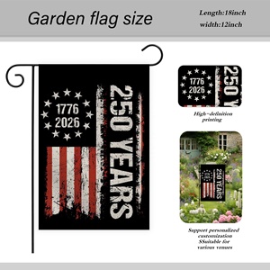 Banderas de Jardín Personalizadas OEM para el 250 Aniversario de EE. UU., Paquete Surtido de 12x18, 1776-2026, Bandera Americana Impresa por Ambos Lados - Product Image 4