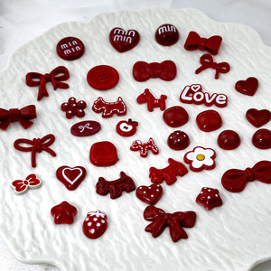 <b>Red</b> Heart Bow Tie Plastic Ornaments Mixed Styles DIY Craft <b>Materials</b> For Valentine'S Day Decorations - Product Image 2