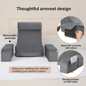 Cuscini di supporto lombare Memory Foam per dormire con <span class=keywords><strong>braccia</strong></span> rimovibili cuscino di lettura con copertura lavabile - Product Image 4