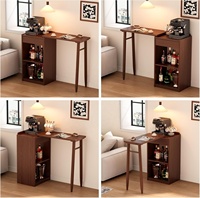 Table de bar moderne en bois avec plateau rotatif, extensible, pour petits espaces et appartements, modèle BZ003 (stock US)