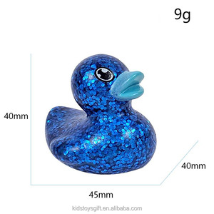 Juguetes de baño de pato con purpurina de goma promocionales al por mayor juguete flotante de baño de pato de goma suave para niños - Product Image 4