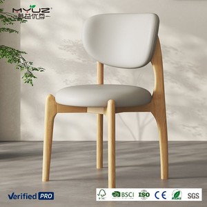 Chaise de salle à manger en bois massif de style nordique, design simple et moderne, luxe léger pour la maison, le bureau, le <span class=keywords><strong>restaurant</strong></span>, avec dossier - Product Image 1