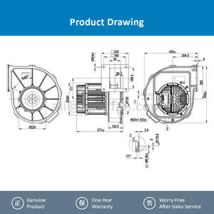 Ventilateur centrifuge de refroidissement pour chaudière à condensation pré-mélangée OEM, pour G3G250-MW50-01 EC 400V/230VAC 2400W 6100RPM 4A IP20 - Product Image 4