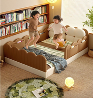 Lit pour enfants, filles et garçons, moderne, durable, en bois, lit tatami au sol, avec barrière de sécurité, pour chambre à coucher, gymnase, école, appartement, hôtel