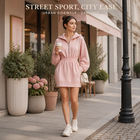 Sweat à capuche décontracté pour femme VELAN avec logo personnalisé, coupe ample, fermeture éclair, taille ajustable, sweat-shirts vierges pour femme avec poche