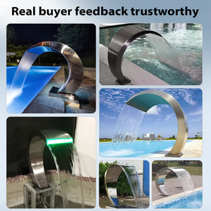 Su misura della fabbrica della piscina dei prodotti della cascata della <span class=keywords><strong>fontana</strong></span> <span class=keywords><strong>di</strong></span> acqua della stazione termale 304 la cascata dell'acciaio inossidabile - Product Image 3