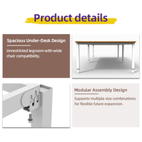 Ensemble de table de conférence moderne pour 6 personnes, mobilier de bureau, table en acier et panneau mélaminé pour réunions, pour villa ou salle de conférence