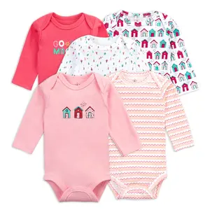 Grosir pakaian bayi lengan panjang bergaris anak laki-laki dan perempuan pakaian bayi anak-anak bayi