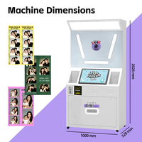 Photomaton Coréen Personnalisé avec Logo, Paiement par Carte, Entièrement Intelligent, Libre-Service, Imprimante et Appareil Photo Automatiques
